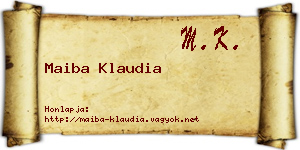 Maiba Klaudia névjegykártya